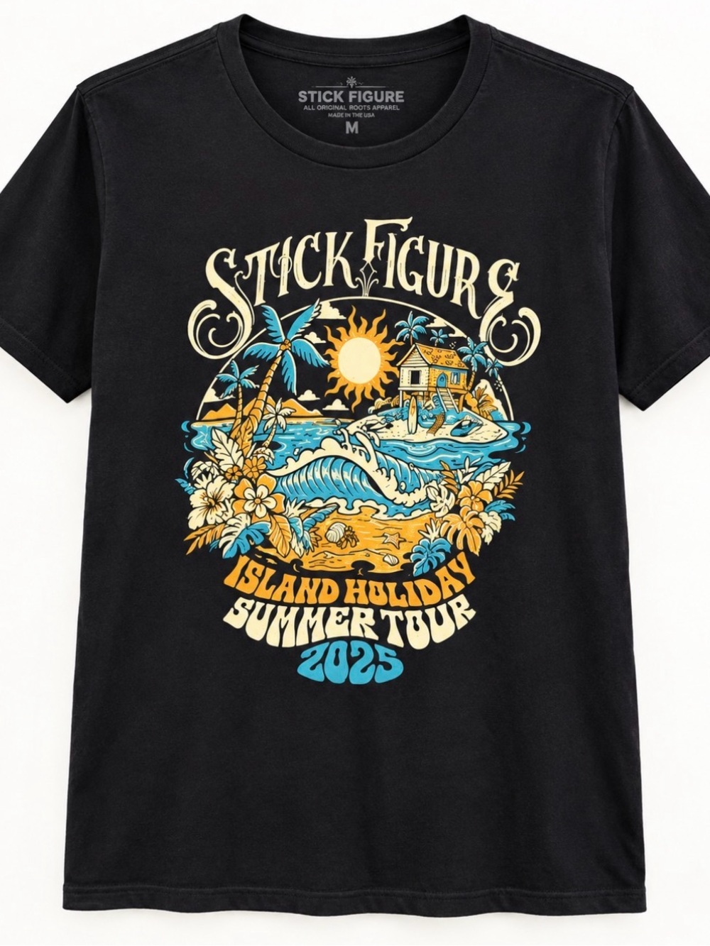 Stick Figure Island Holiday Tour 2025 Concert Tee Black M Men’s Women’s Unisex